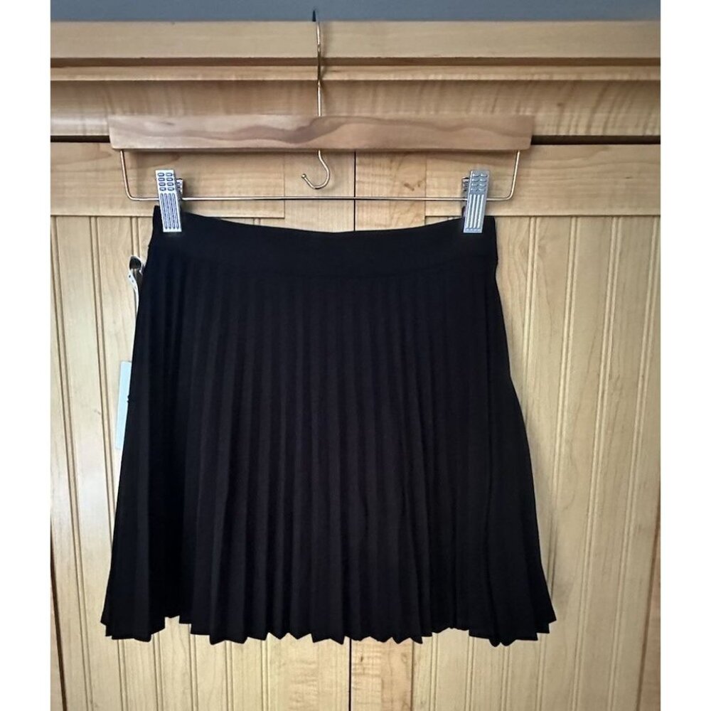 ARITZIA Sunday Best ☆ Olive Micro Pleated Skirt Black Size 00 NWOT Preppy Tennis - Picture 8 of 8